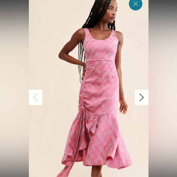 ANTHROPOLOGIE | Amira Haroon Ruffled Hem Midi Dress - Picture 3 of 6